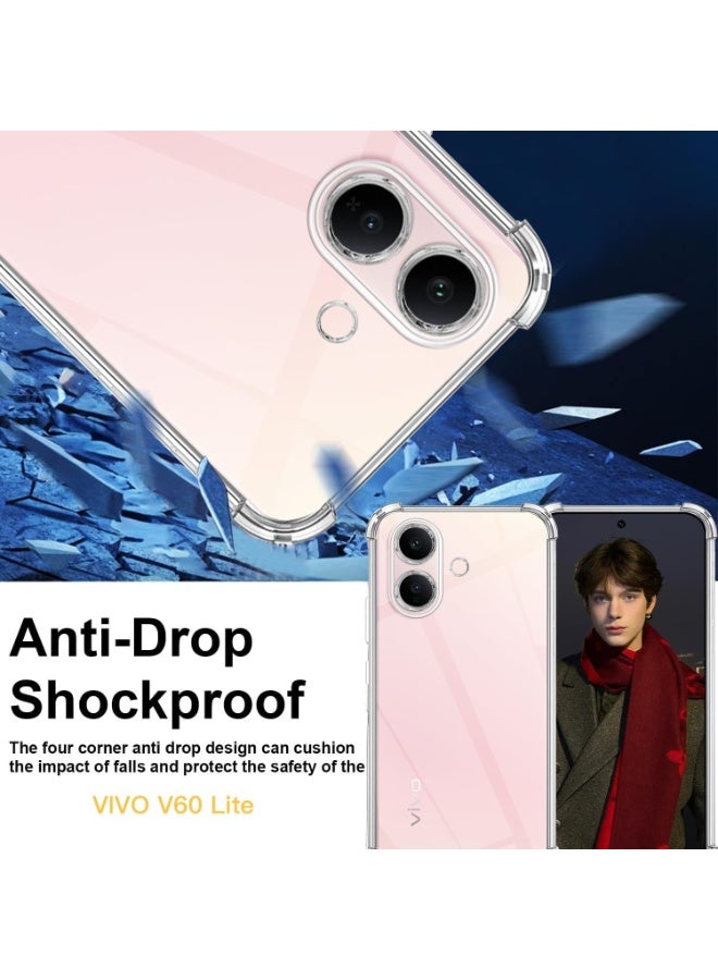 Clear Case for Vivo V60 Lite soft TPU Transparent Protective Cover shock Absorbent Reinforced Corner Full Camera Protection Designed Clear case for Vivo V60 Lite - Image 3